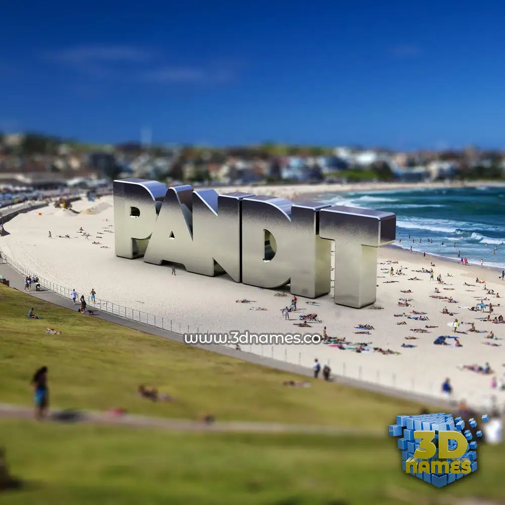 pandit in Bondi Beach style - 3D name wallpaper