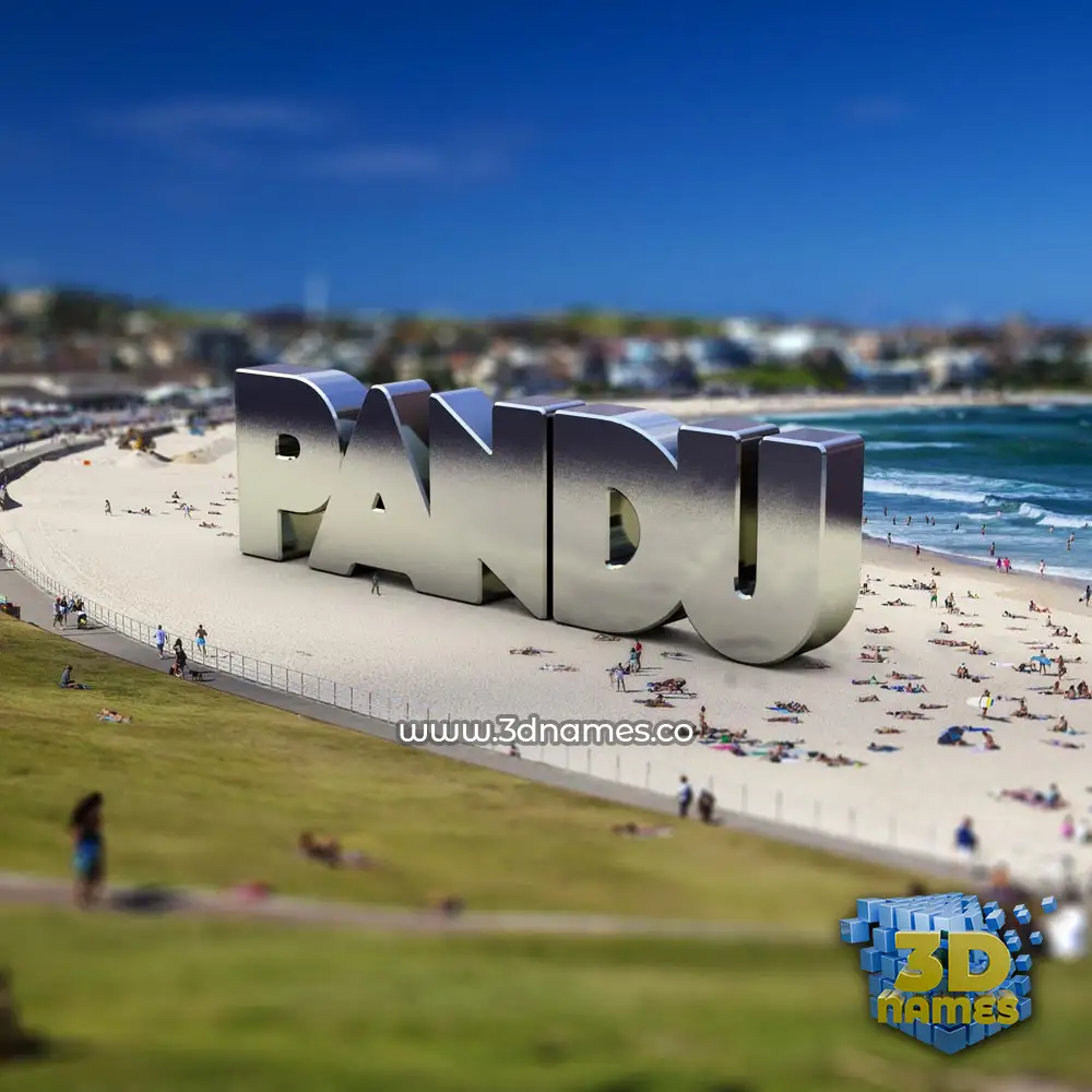 pandu in Bondi Beach style - 3D name wallpaper
