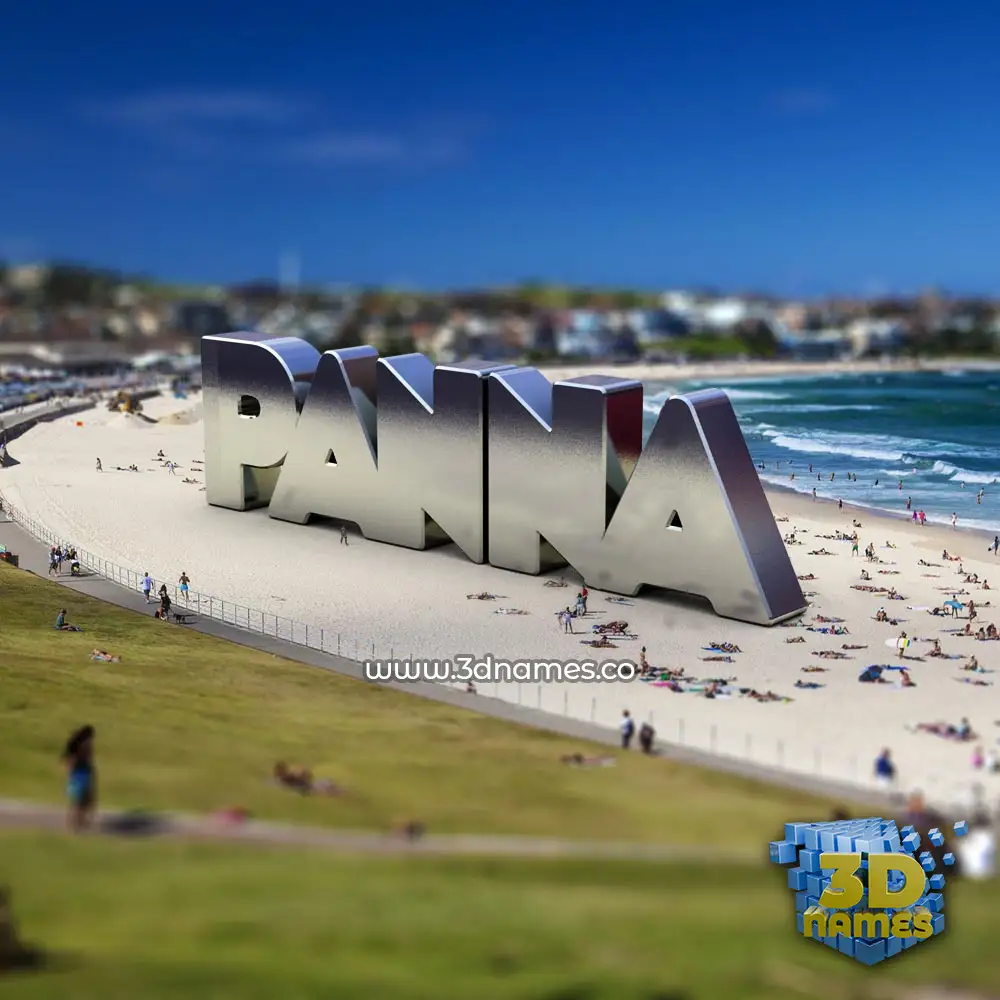 panna in Bondi Beach style - 3D name wallpaper