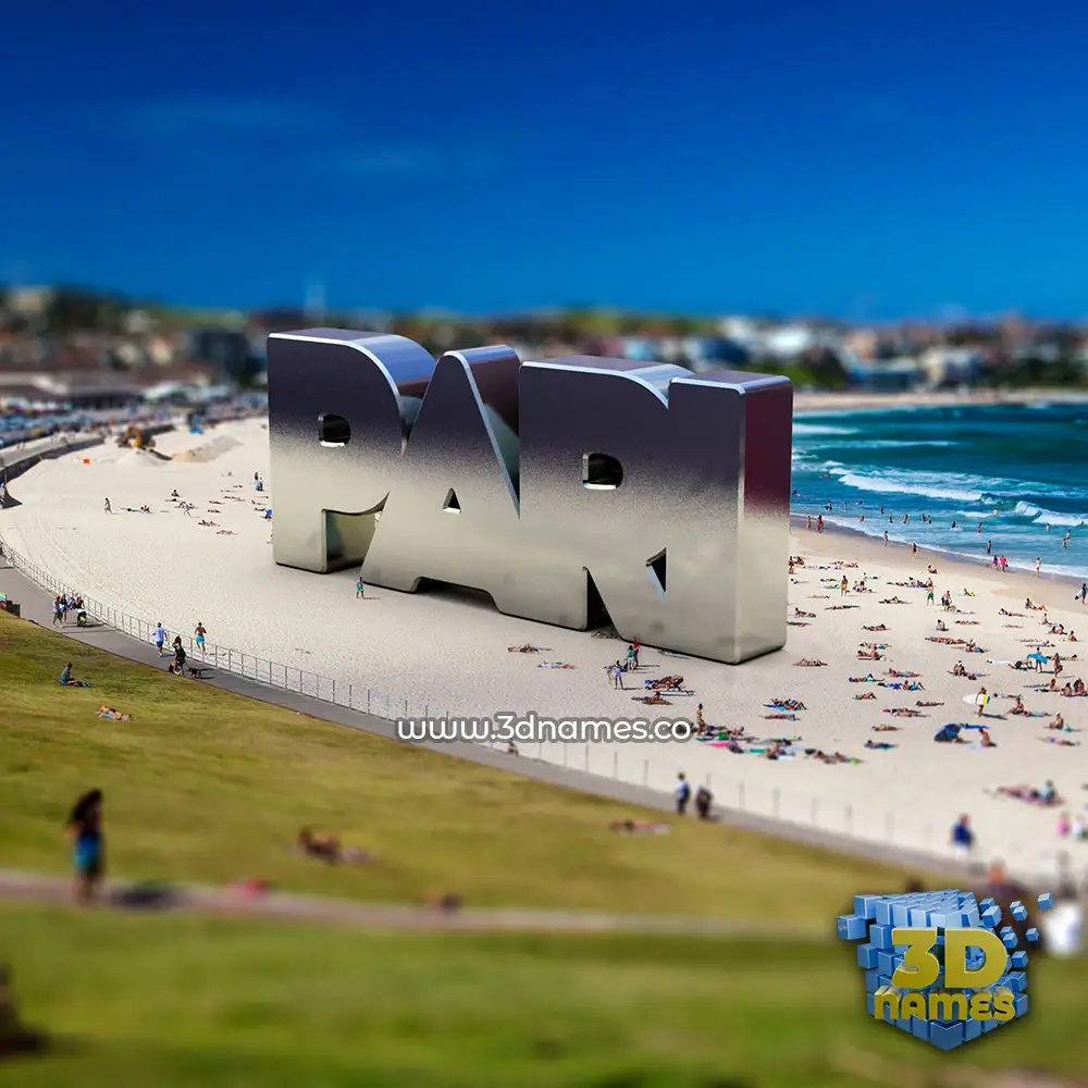 pari in Bondi Beach style - 3D name wallpaper