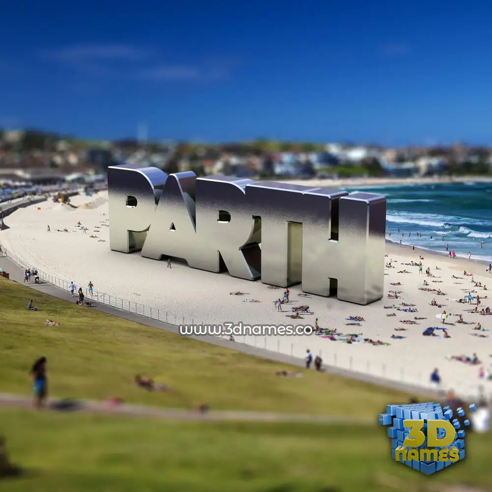 parth in Bondi Beach style - 3D name wallpaper