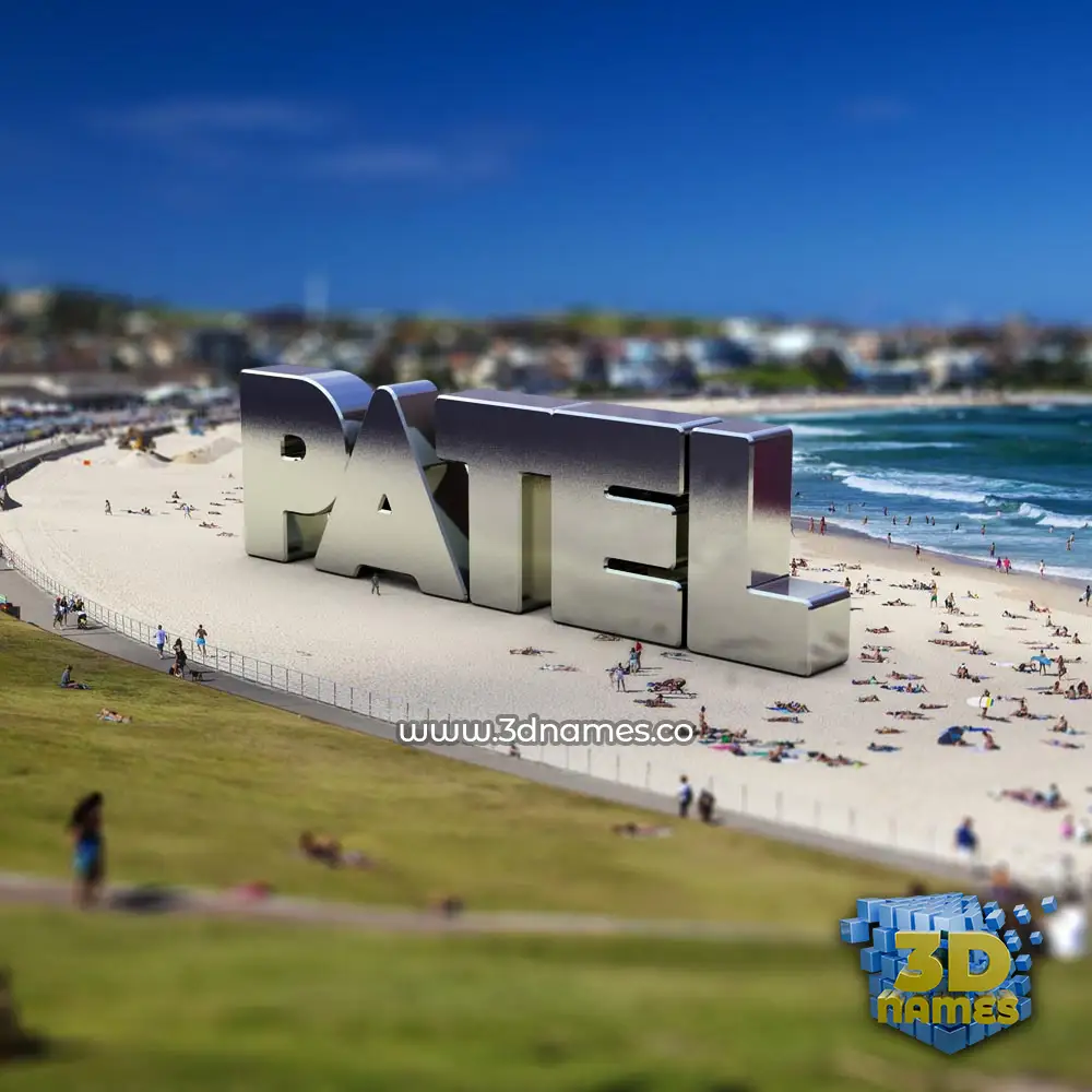 patel in Bondi Beach style - 3D name wallpaper