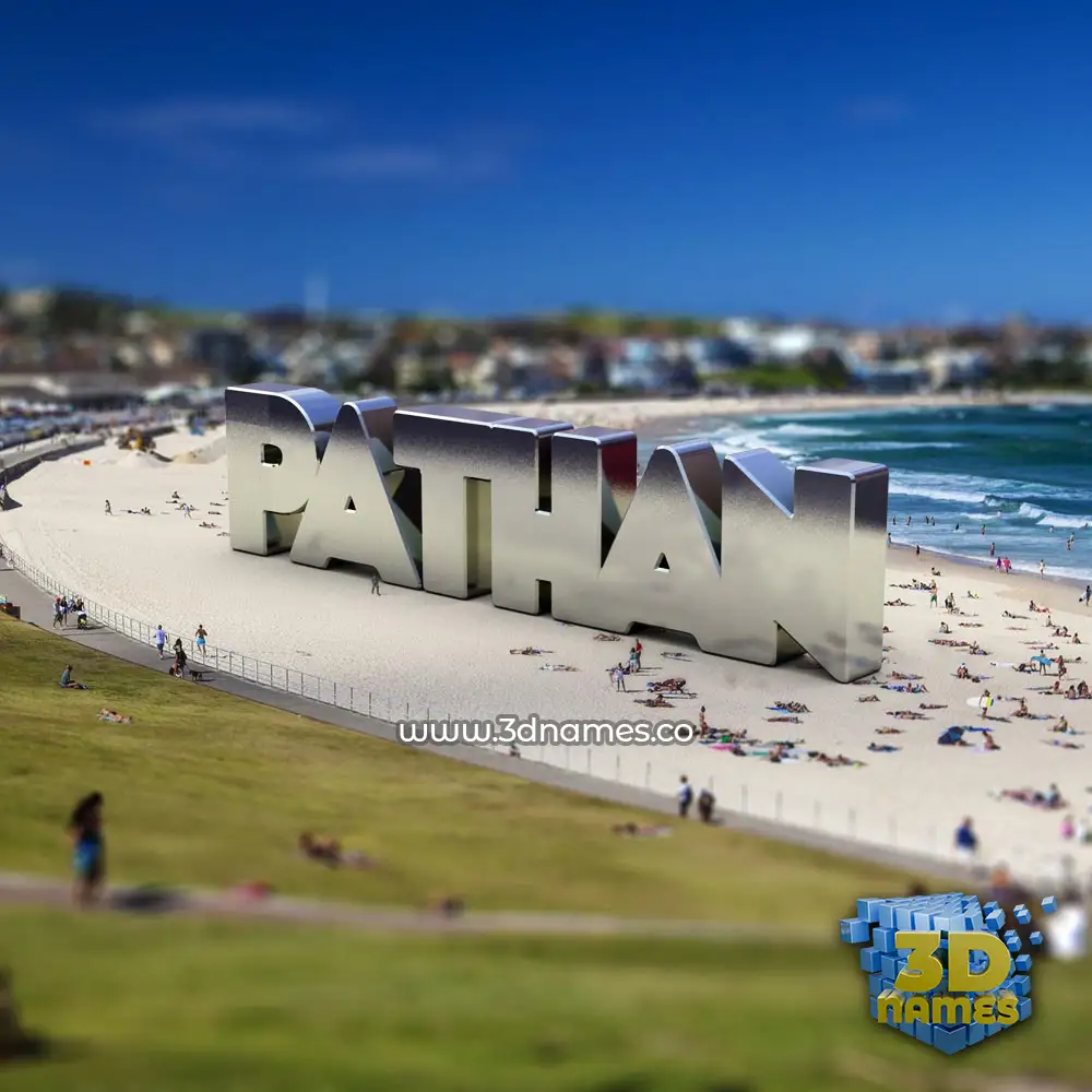 pathan in Bondi Beach style - 3D name wallpaper