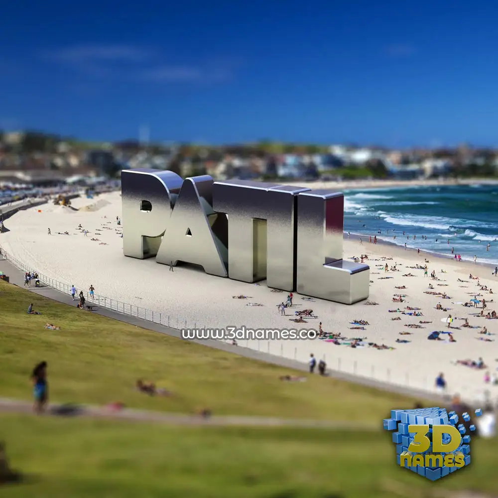 patil in Bondi Beach style - 3D name wallpaper