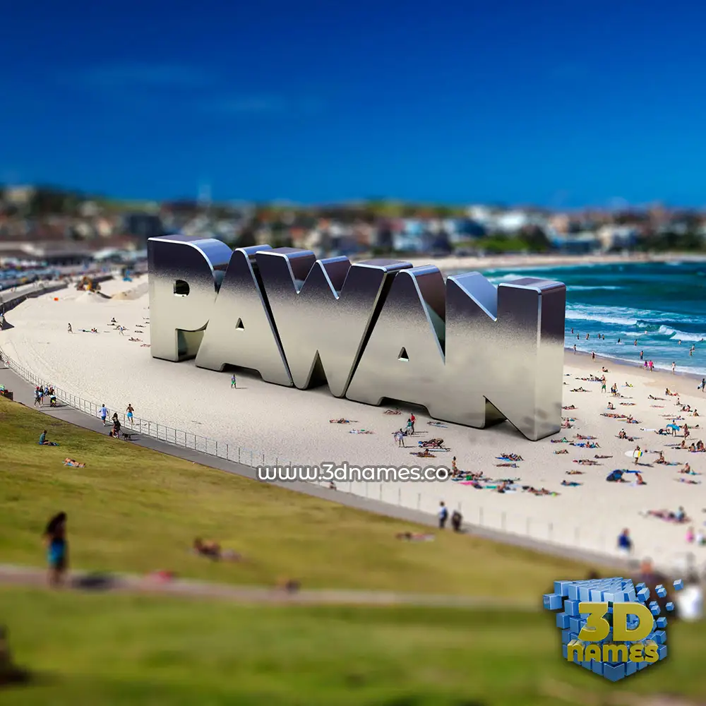 pawan in Bondi Beach style - 3D name wallpaper