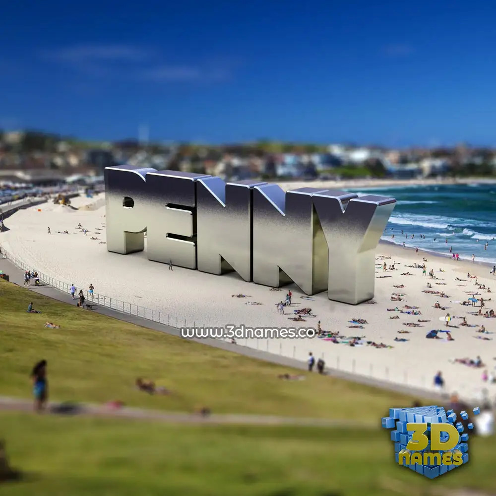 penny in Bondi Beach style - 3D name wallpaper