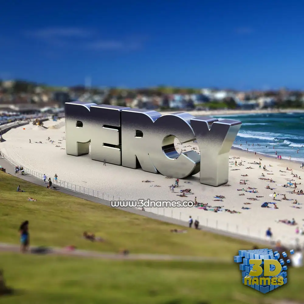 percy in Bondi Beach style - 3D name wallpaper