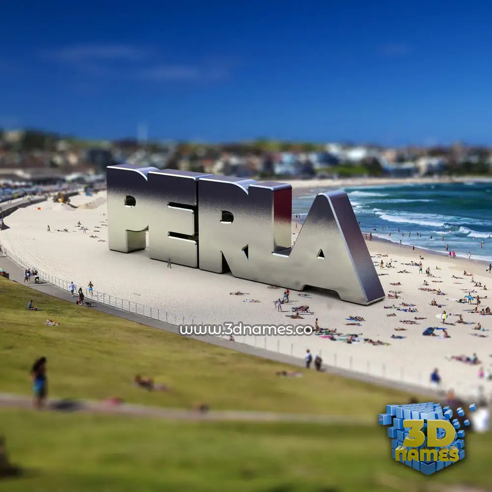perla in Bondi Beach style - 3D name wallpaper