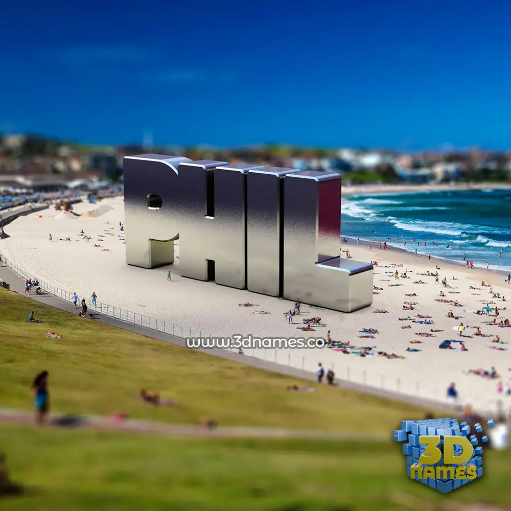 phil in Bondi Beach style - 3D name wallpaper