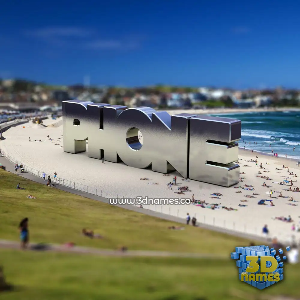 phone in Bondi Beach style - 3D name wallpaper