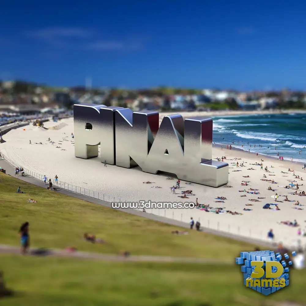 pinal in Bondi Beach style - 3D name wallpaper