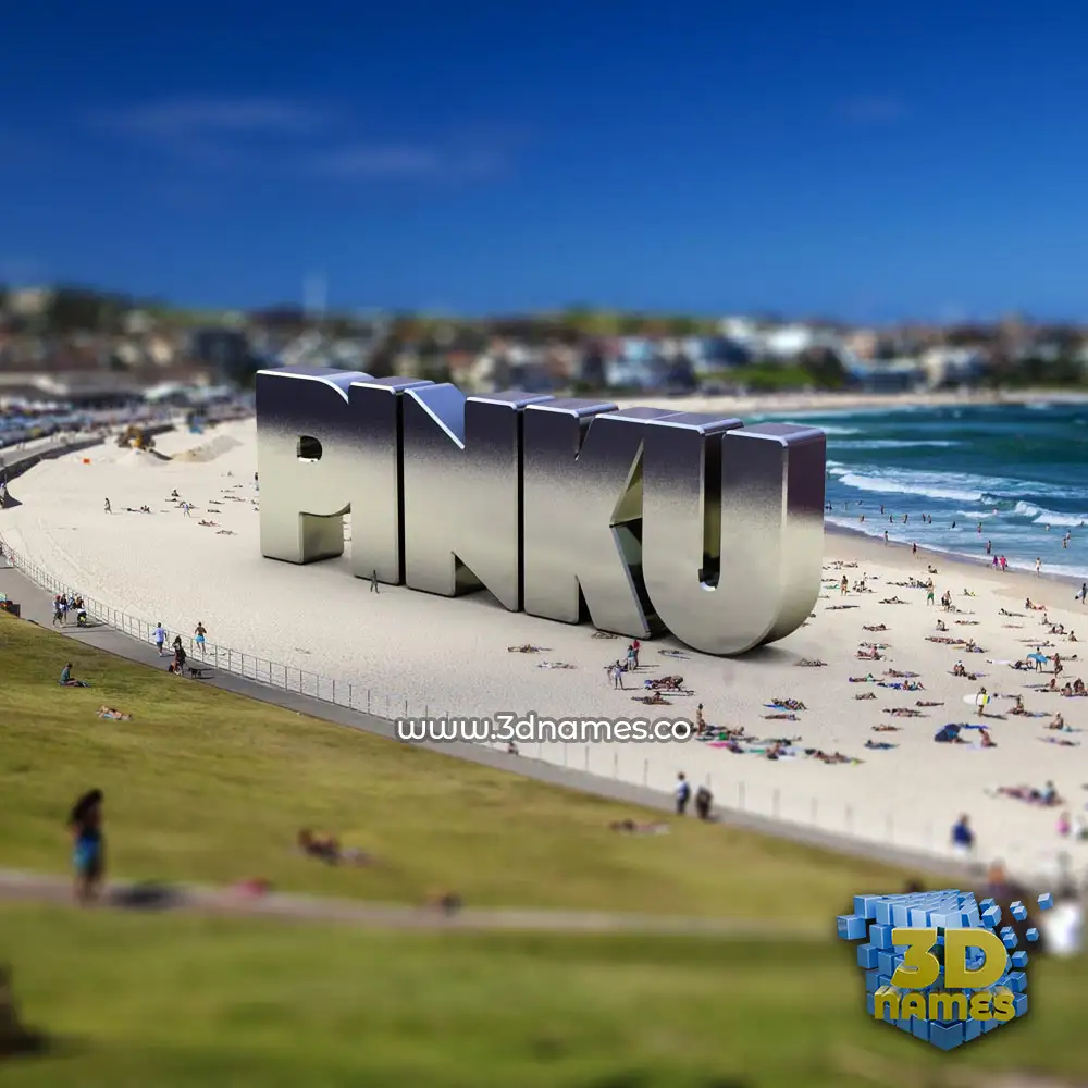 pinku in Bondi Beach style - 3D name wallpaper