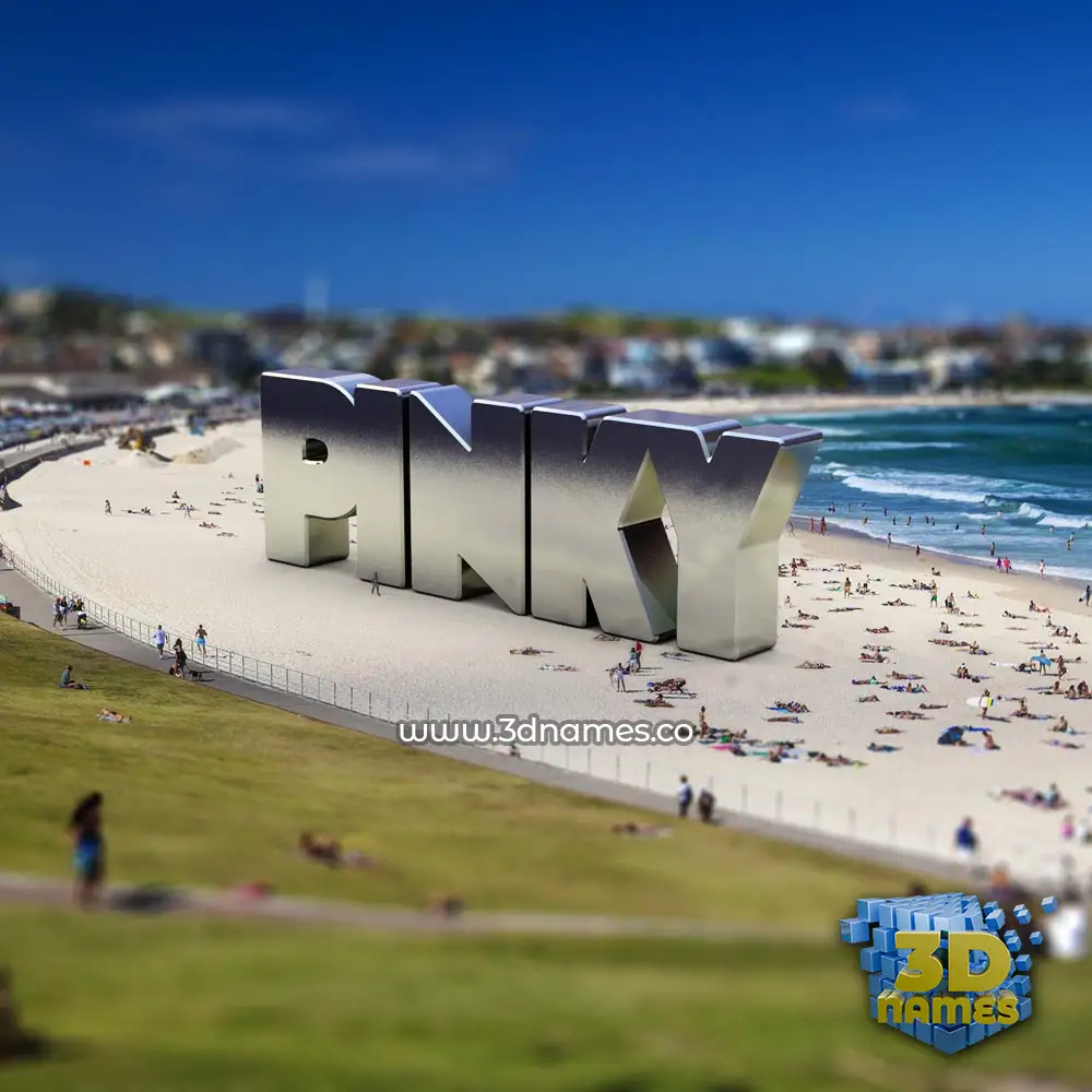 pinky in Bondi Beach style - 3D name wallpaper