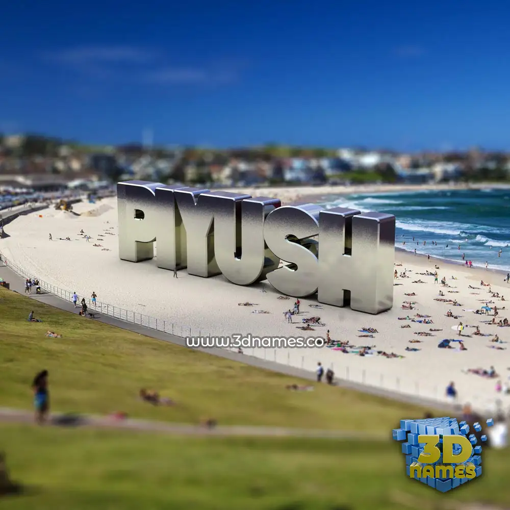 piyush in Bondi Beach style - 3D name wallpaper