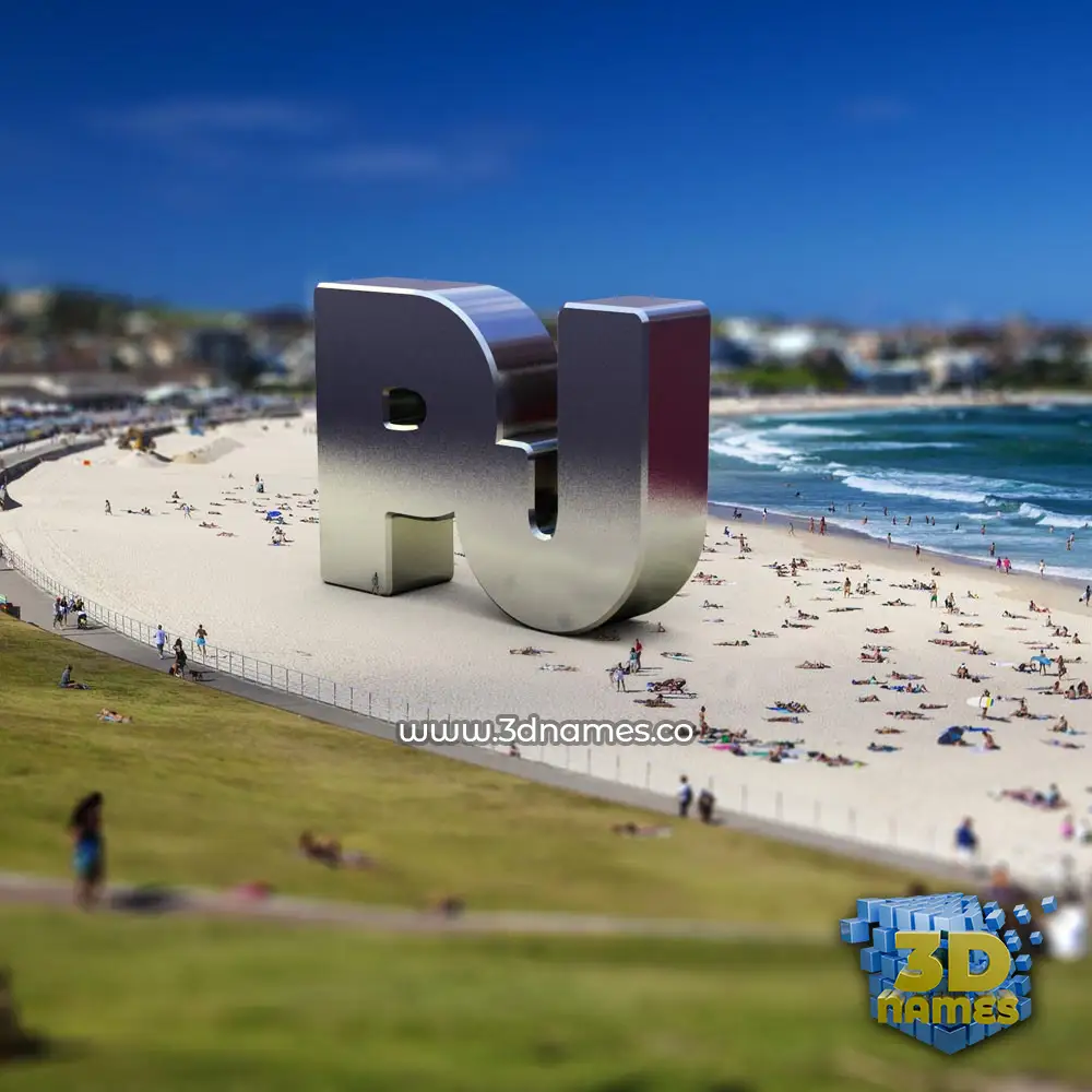 pj in Bondi Beach style - 3D name wallpaper