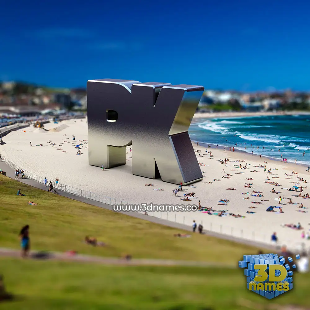 pk in Bondi Beach style - 3D name wallpaper