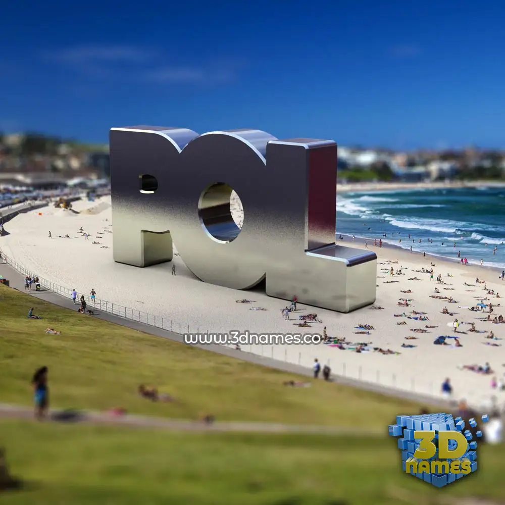 pol in Bondi Beach style - 3D name wallpaper