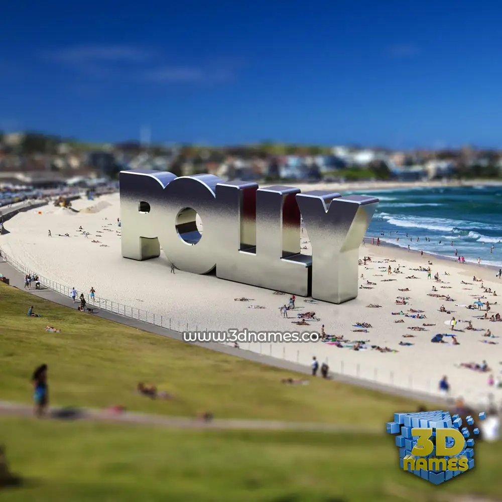 polly in Bondi Beach style - 3D name wallpaper