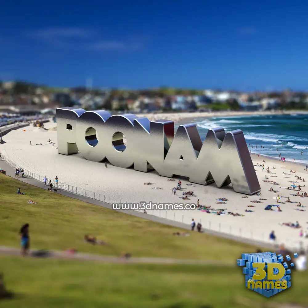 poonam in Bondi Beach style - 3D name wallpaper
