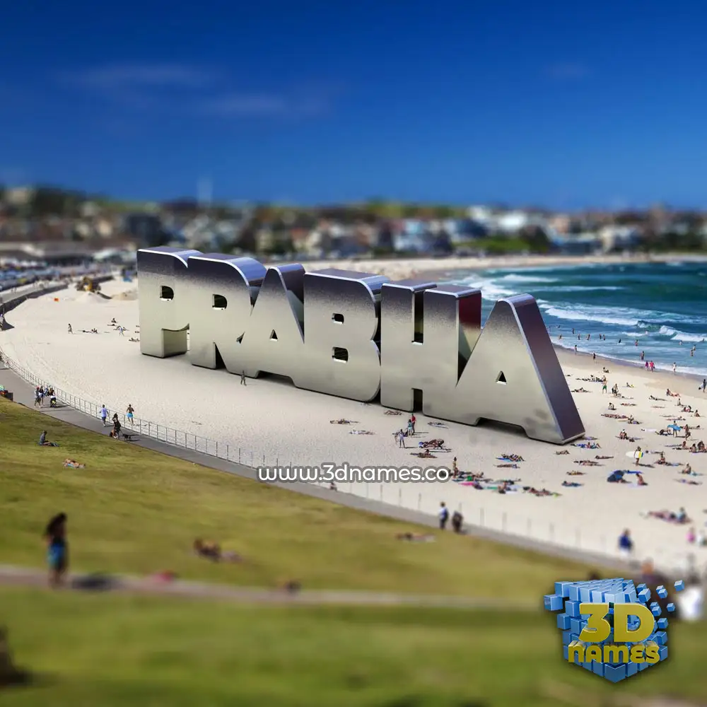 prabha in Bondi Beach style - 3D name wallpaper