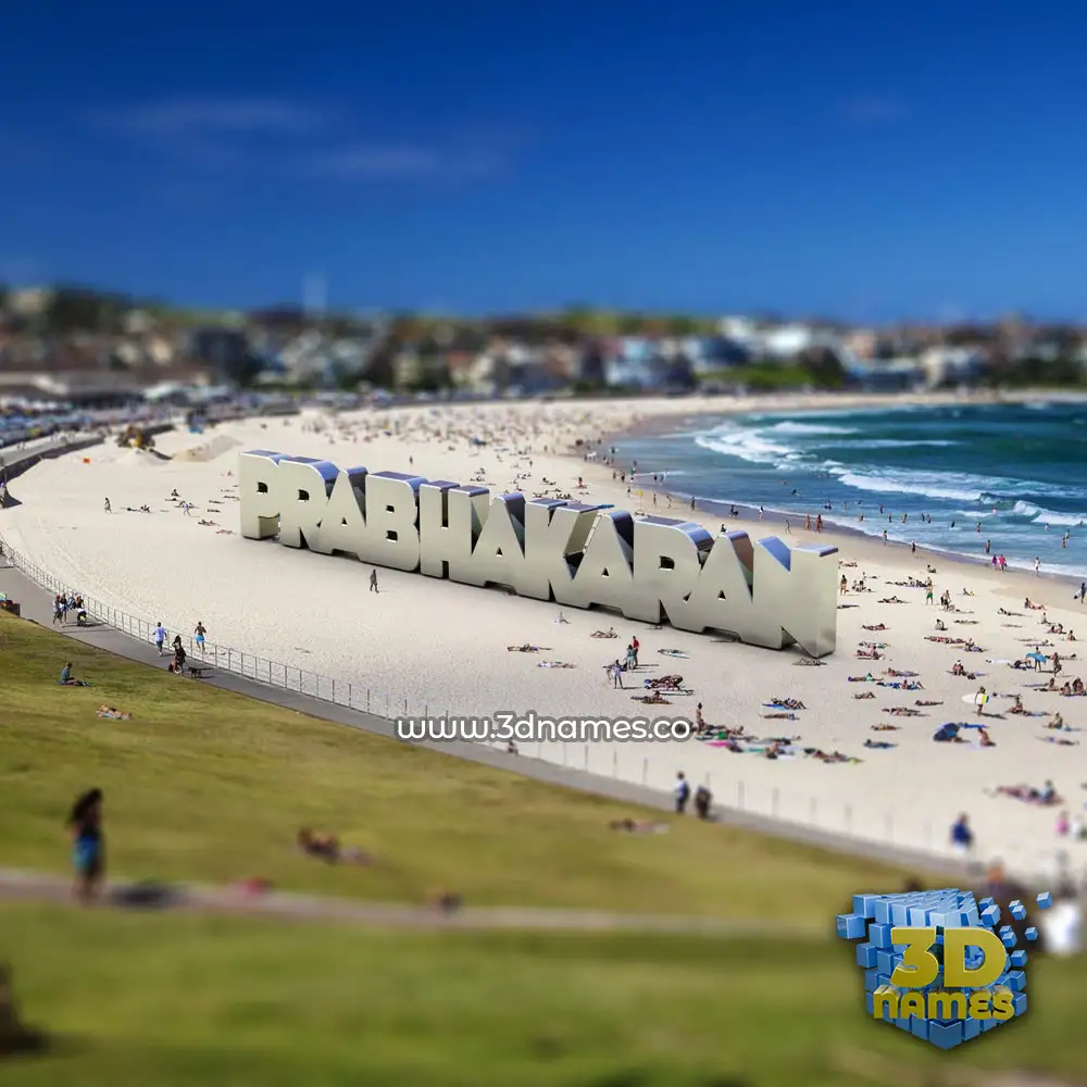prabhakaran in Bondi Beach style - 3D name wallpaper