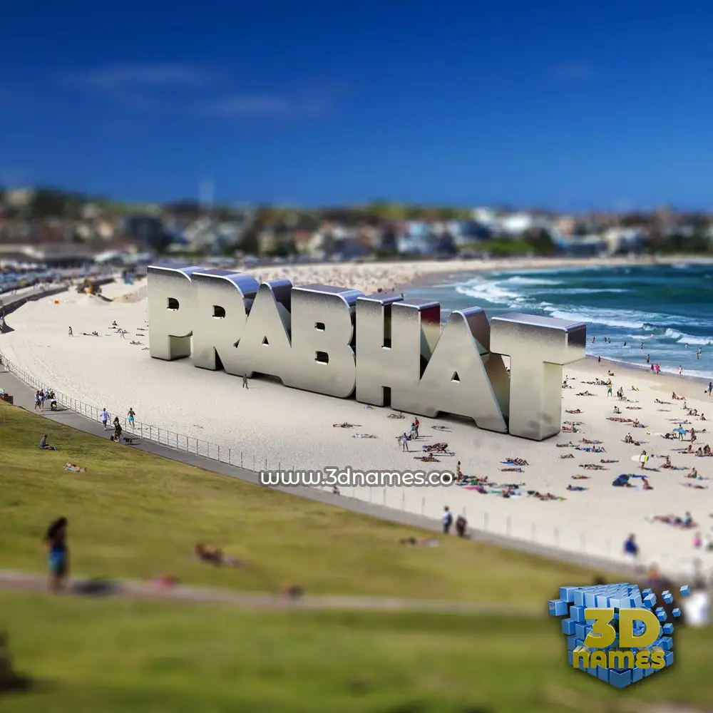 prabhat in Bondi Beach style - 3D name wallpaper