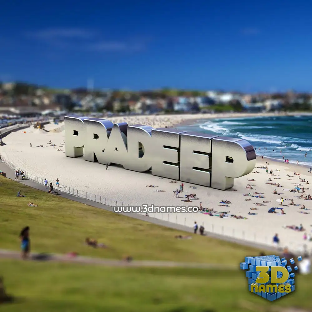 pradeep in Bondi Beach style - 3D name wallpaper