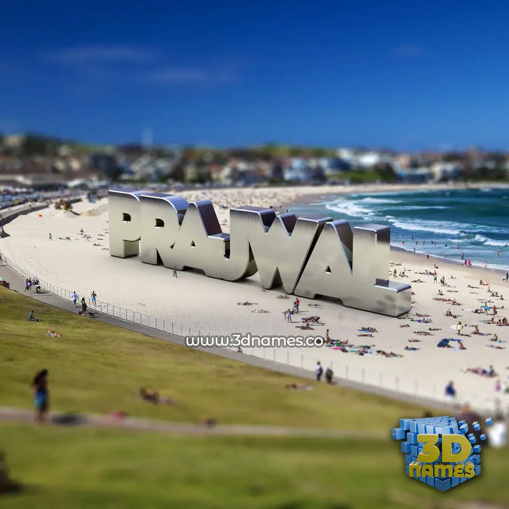 prajwal in Bondi Beach style - 3D name wallpaper