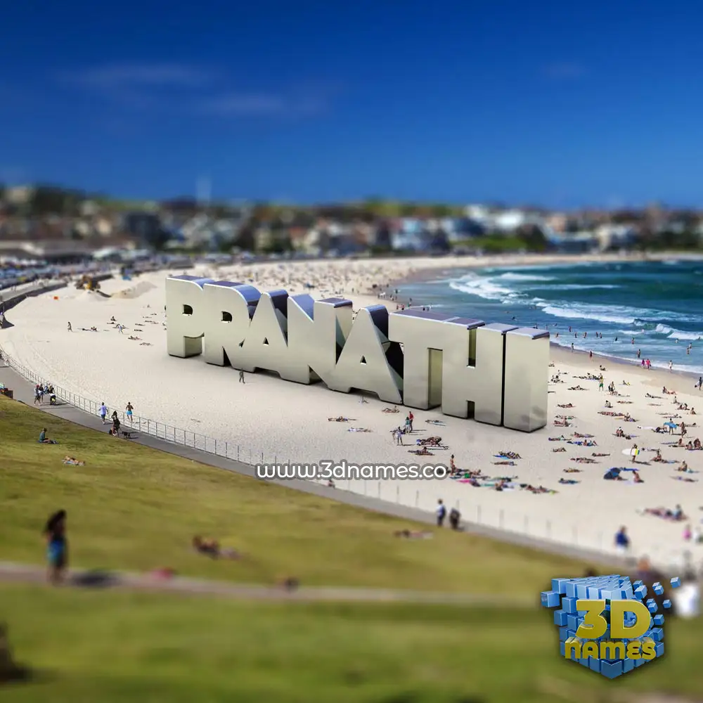 pranathi in Bondi Beach style - 3D name wallpaper