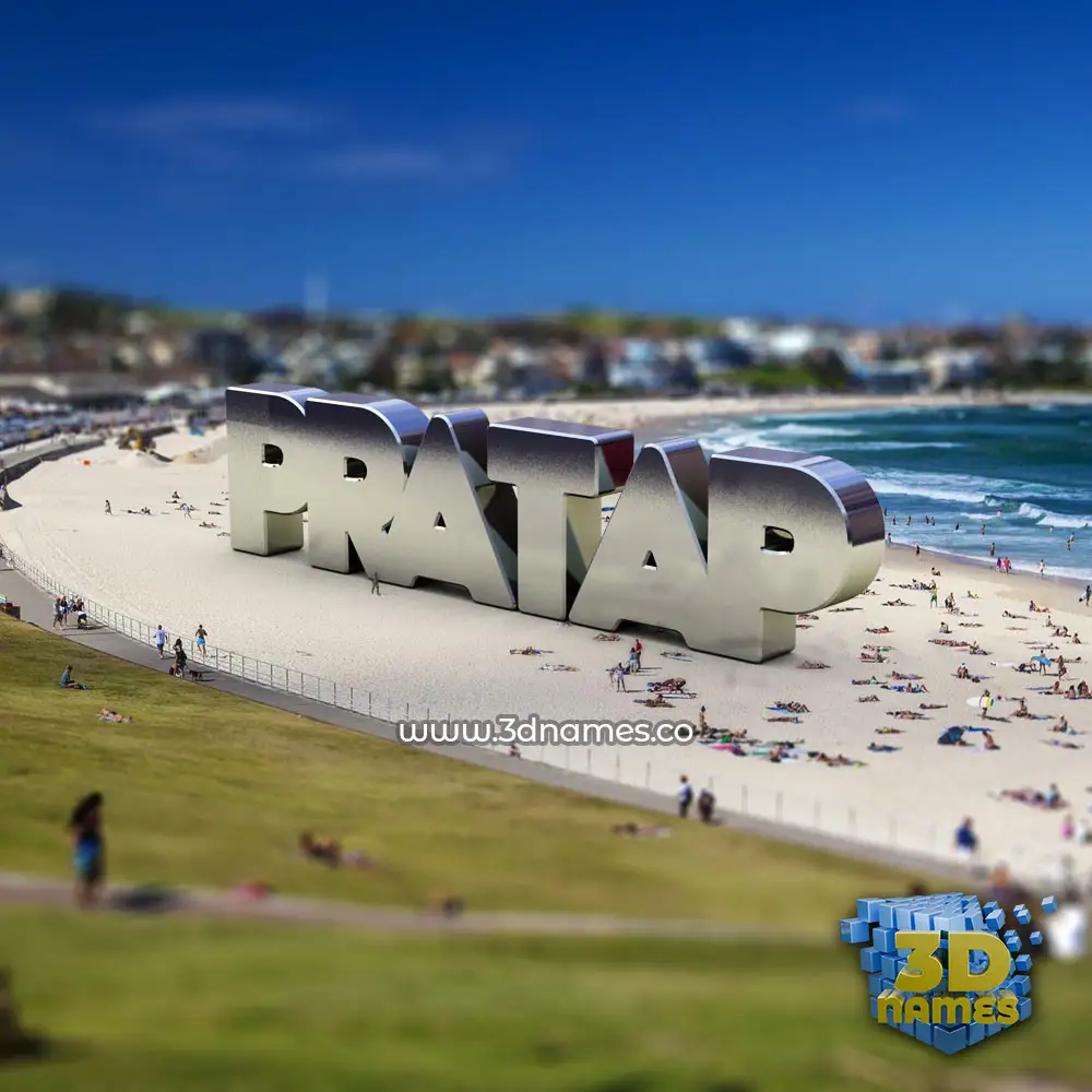 pratap in Bondi Beach style - 3D name wallpaper