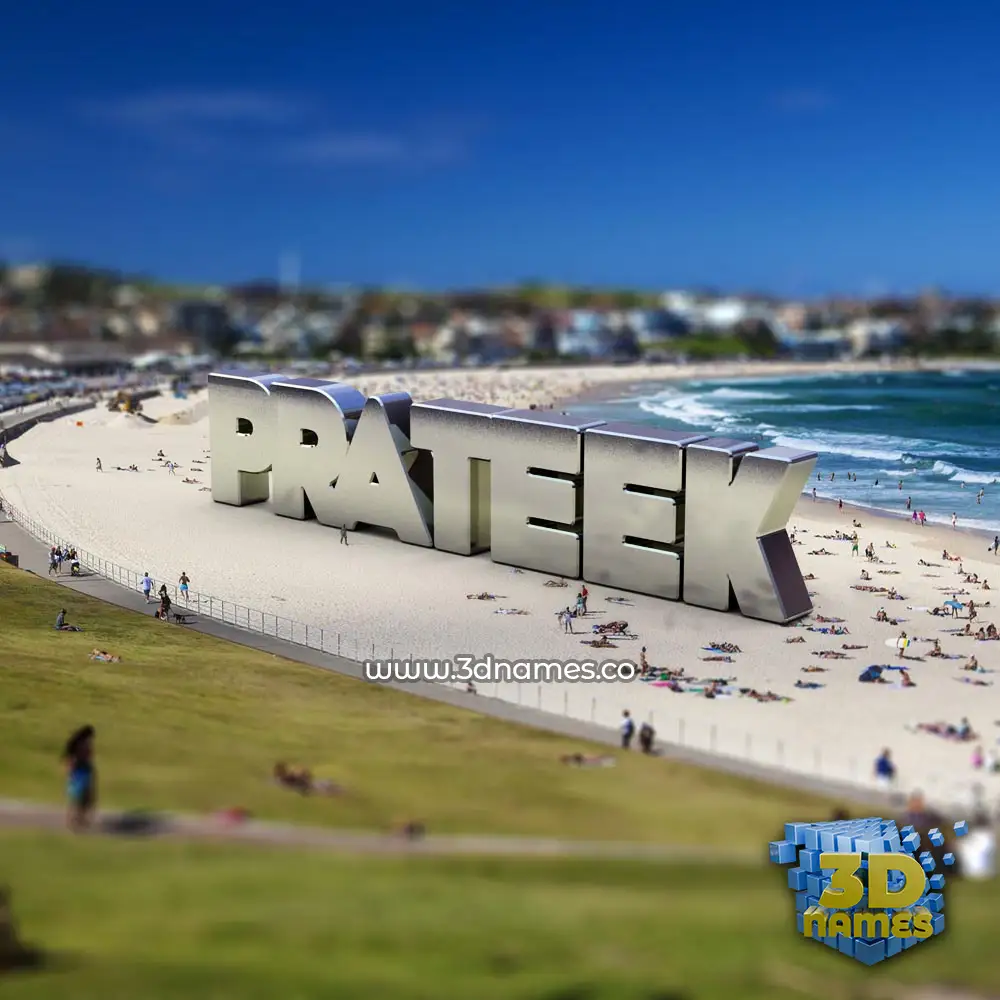 prateek in Bondi Beach style - 3D name wallpaper