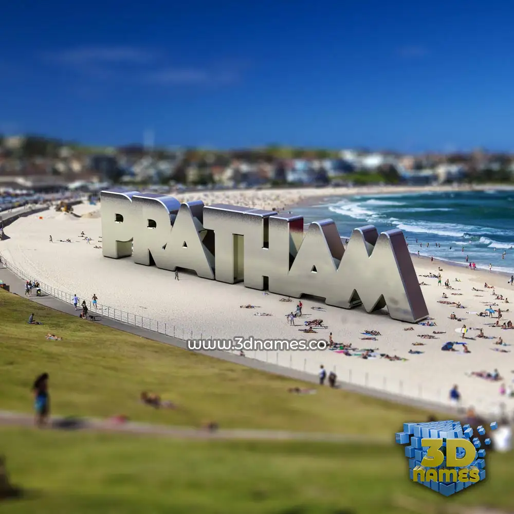 pratham in Bondi Beach style - 3D name wallpaper