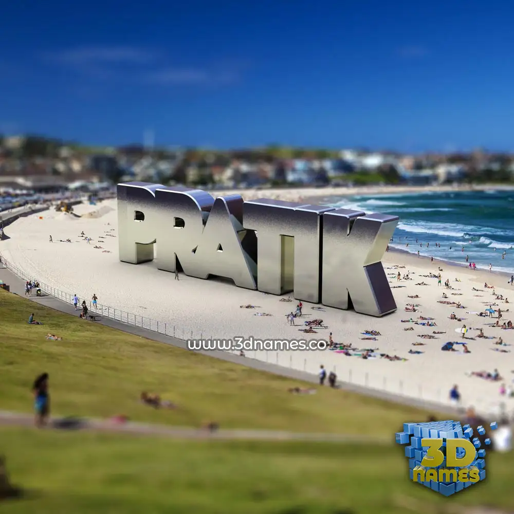 pratik in Bondi Beach style - 3D name wallpaper