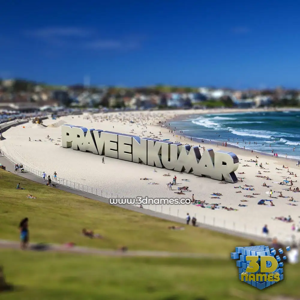praveenkumar in Bondi Beach style - 3D name wallpaper