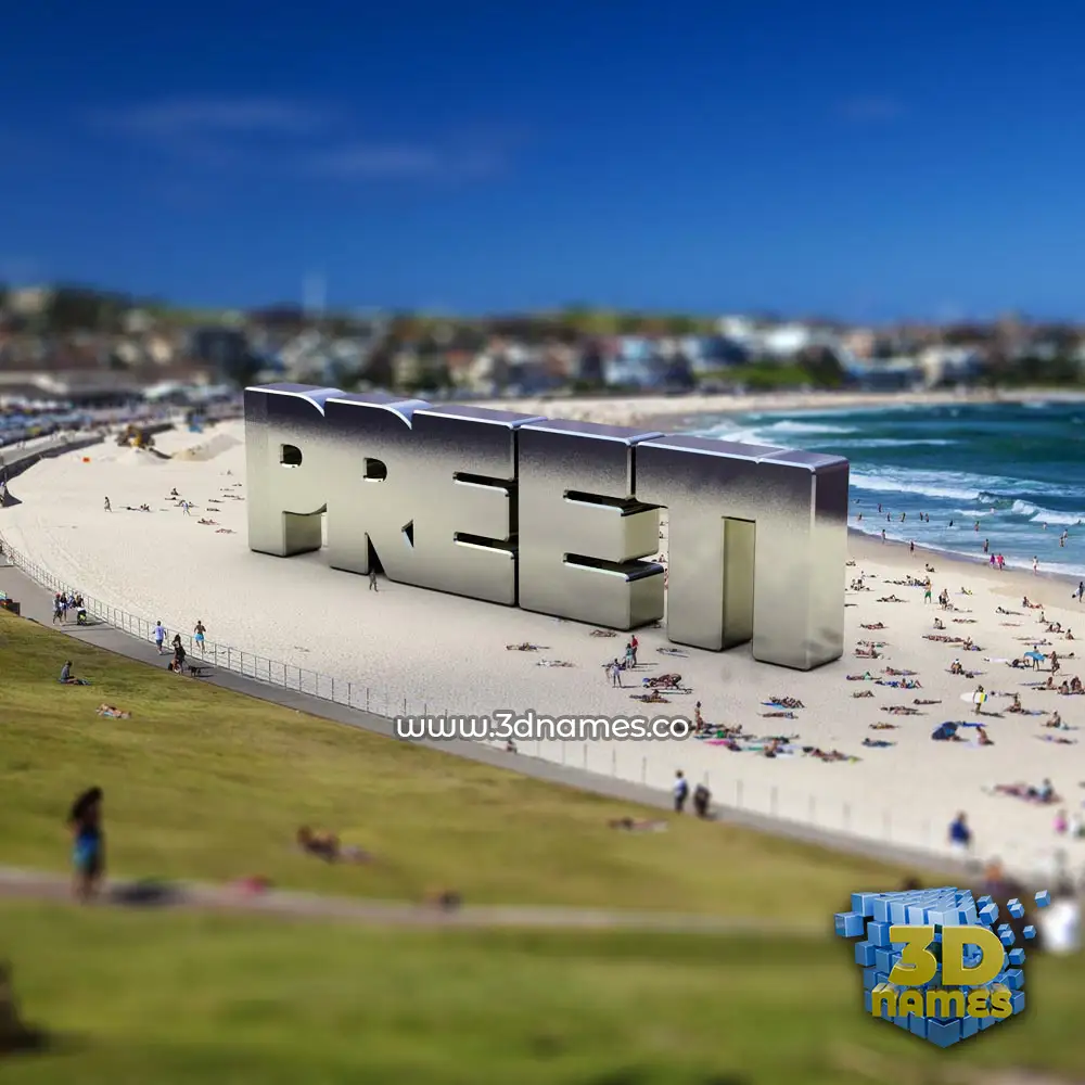 preeti in Bondi Beach style - 3D name wallpaper