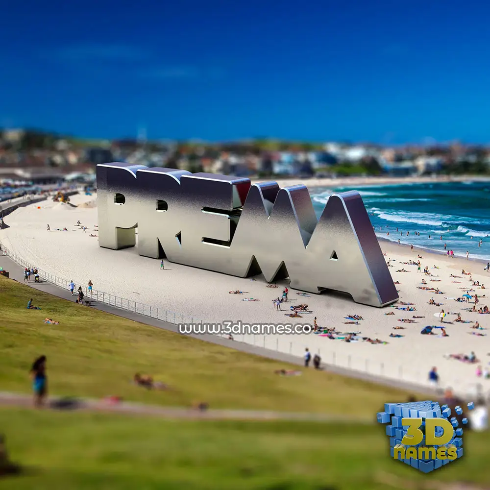 prema in Bondi Beach style - 3D name wallpaper
