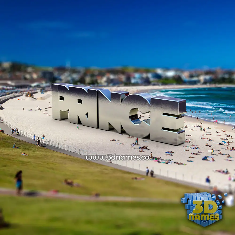 prince in Bondi Beach style - 3D name wallpaper