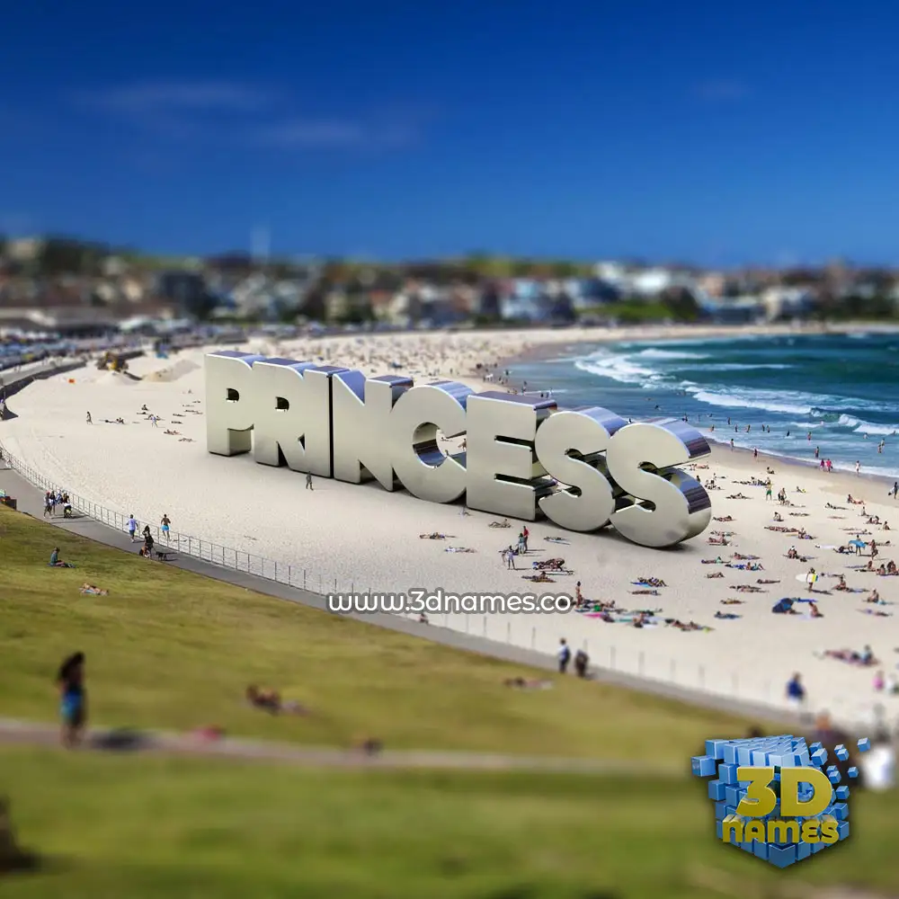 princess in Bondi Beach style - 3D name wallpaper