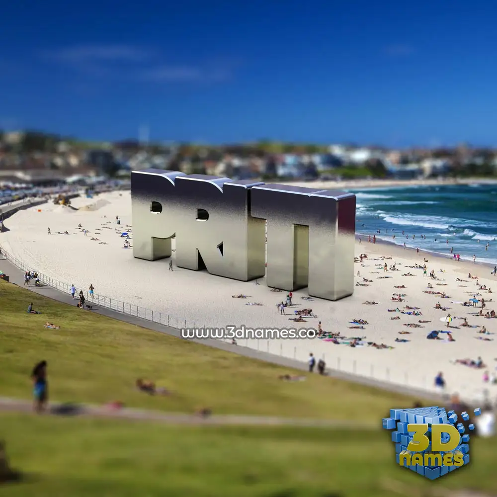 priti in Bondi Beach style - 3D name wallpaper