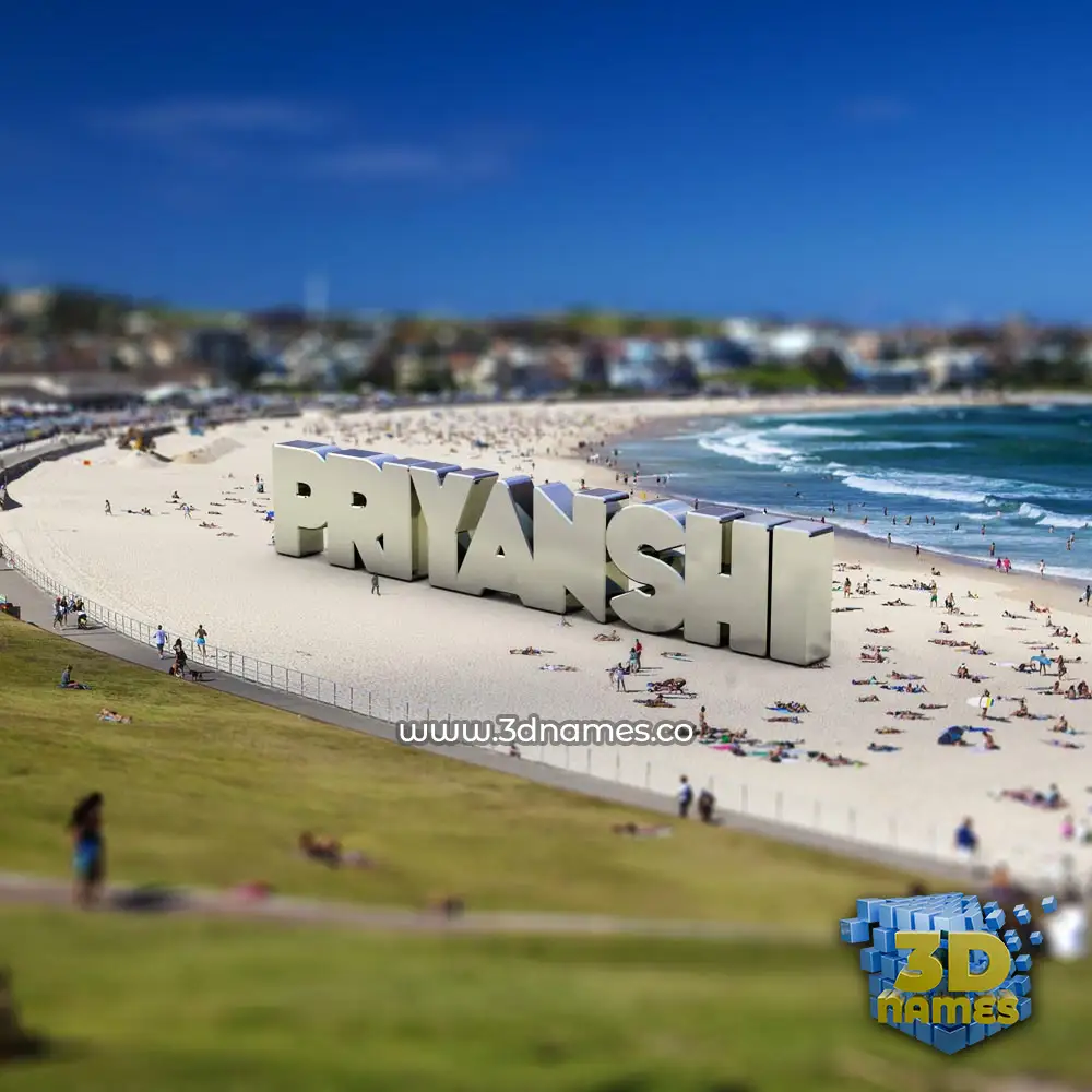 priyanshi in Bondi Beach style - 3D name wallpaper