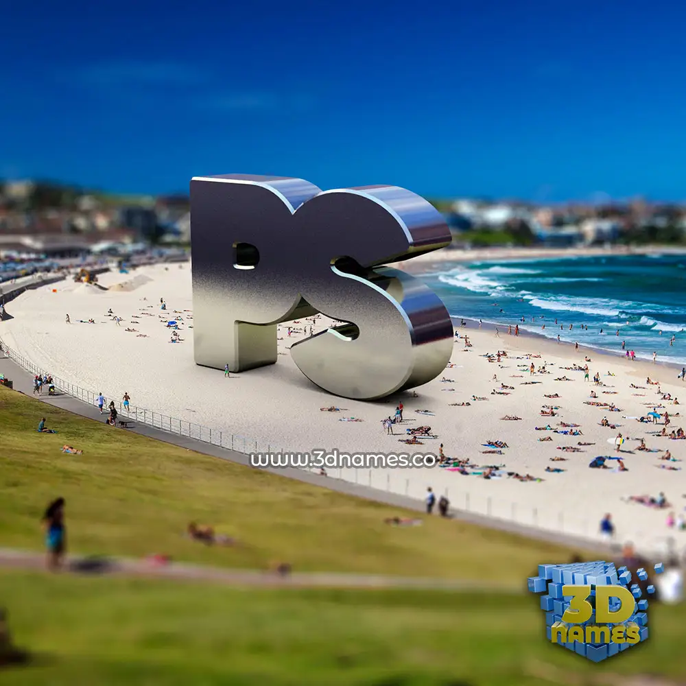 ps in Bondi Beach style - 3D name wallpaper