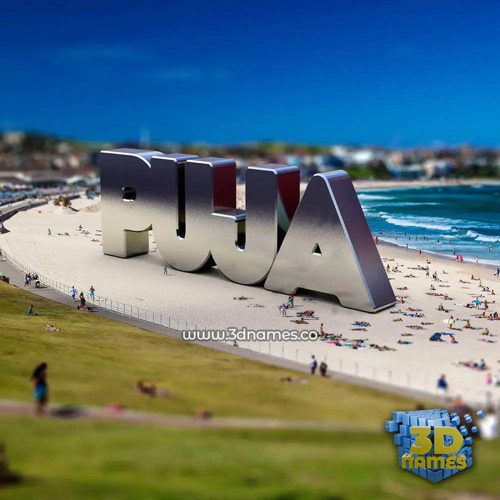 puja in Bondi Beach style - 3D name wallpaper