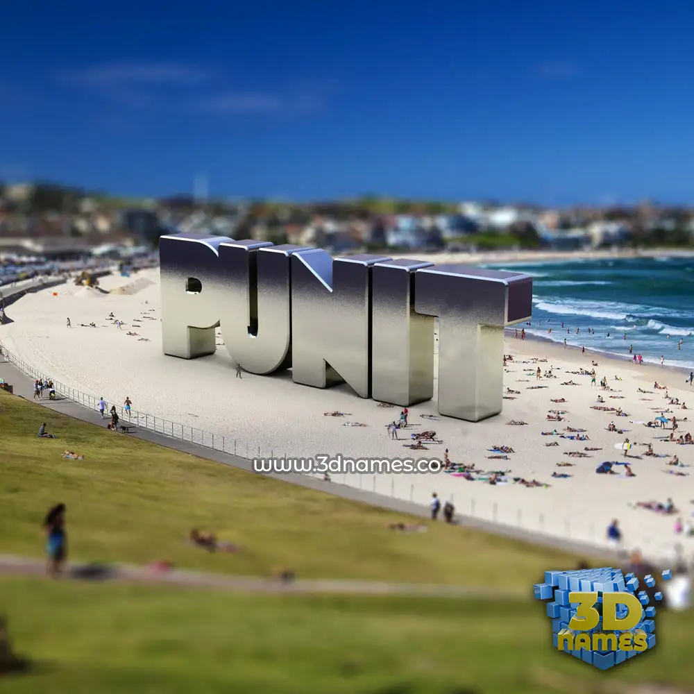 punit in Bondi Beach style - 3D name wallpaper