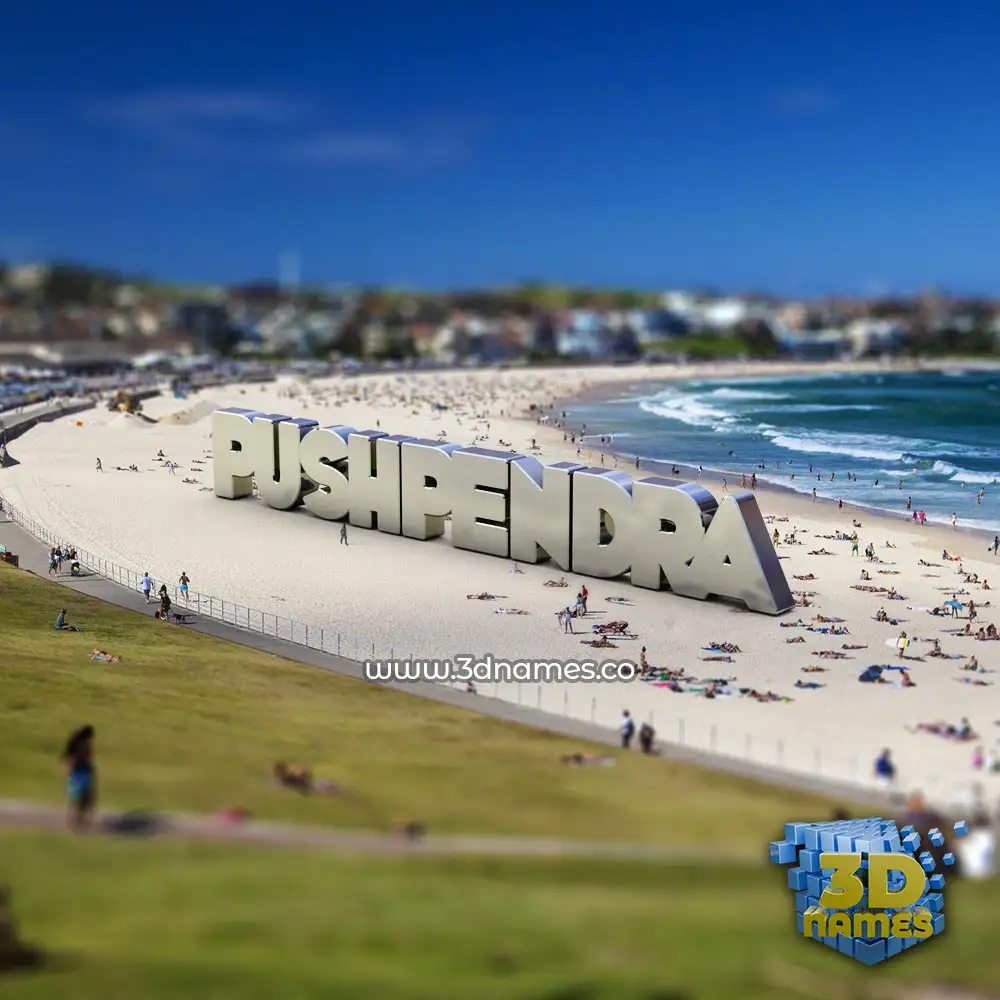 pushpendra in Bondi Beach style - 3D name wallpaper