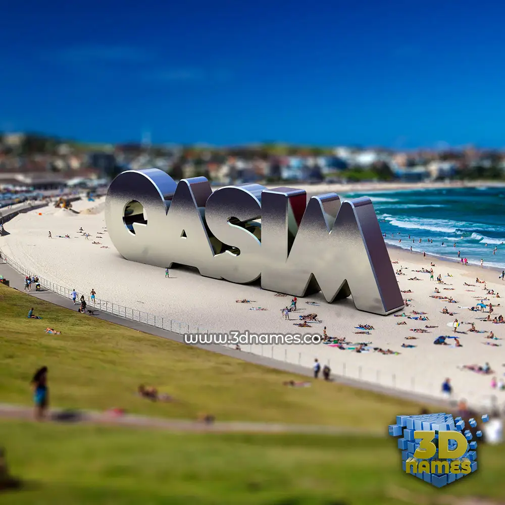 qasim in Bondi Beach style - 3D name wallpaper