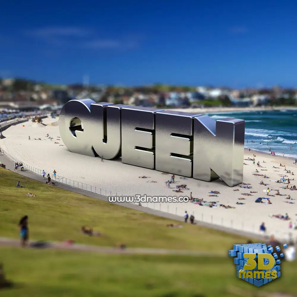 queen in Bondi Beach style - 3D name wallpaper
