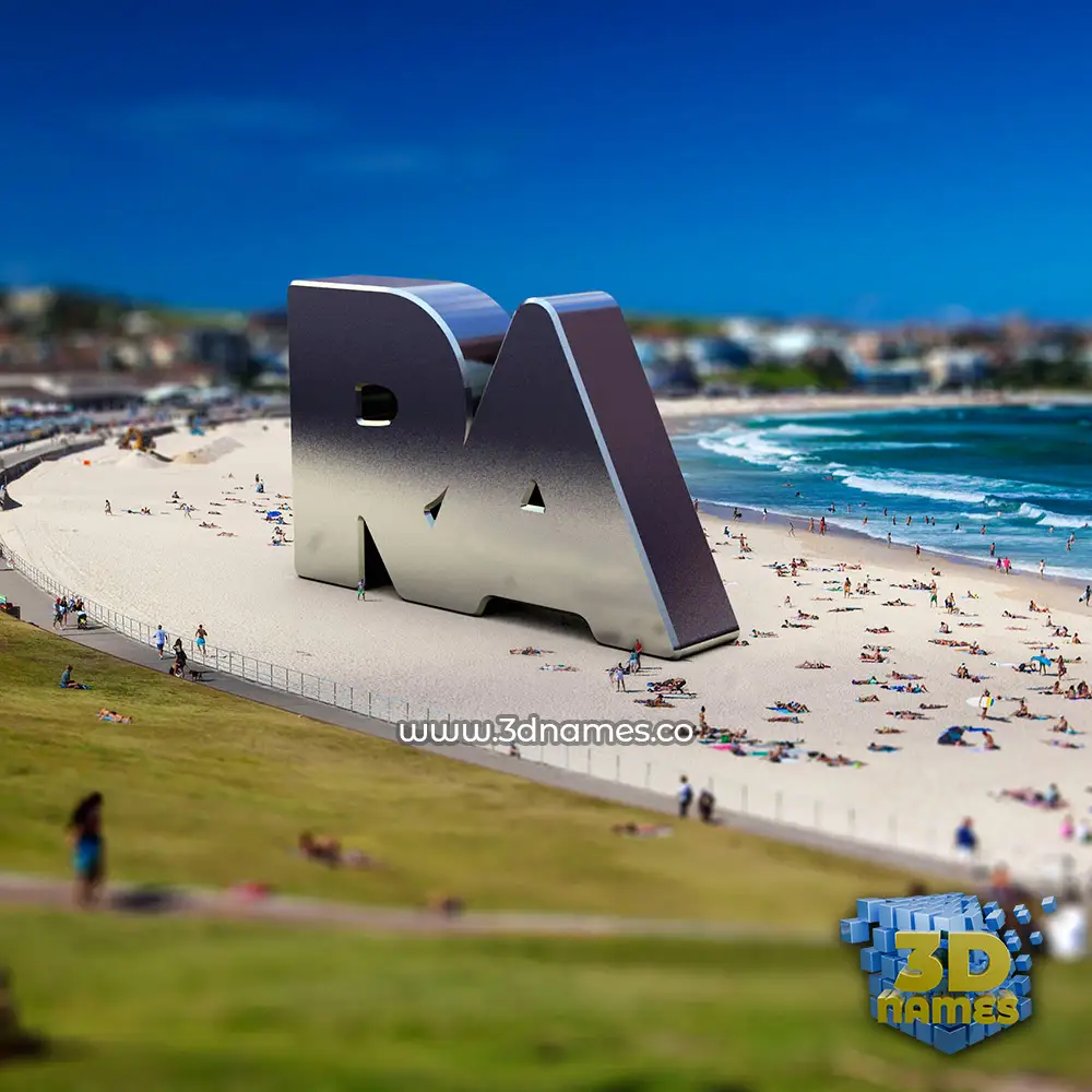 ra in Bondi Beach style - 3D name wallpaper