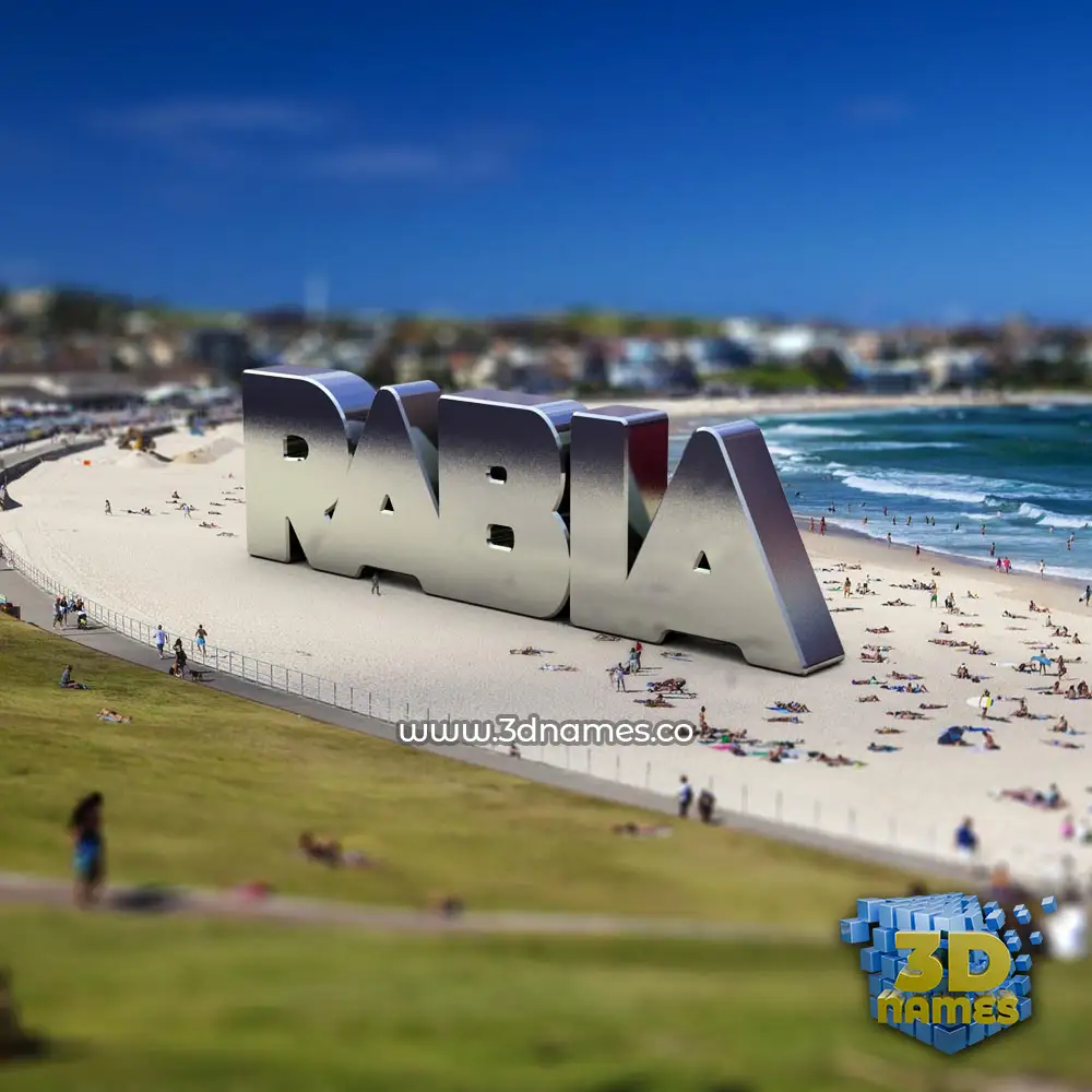 rabia in Bondi Beach style - 3D name wallpaper