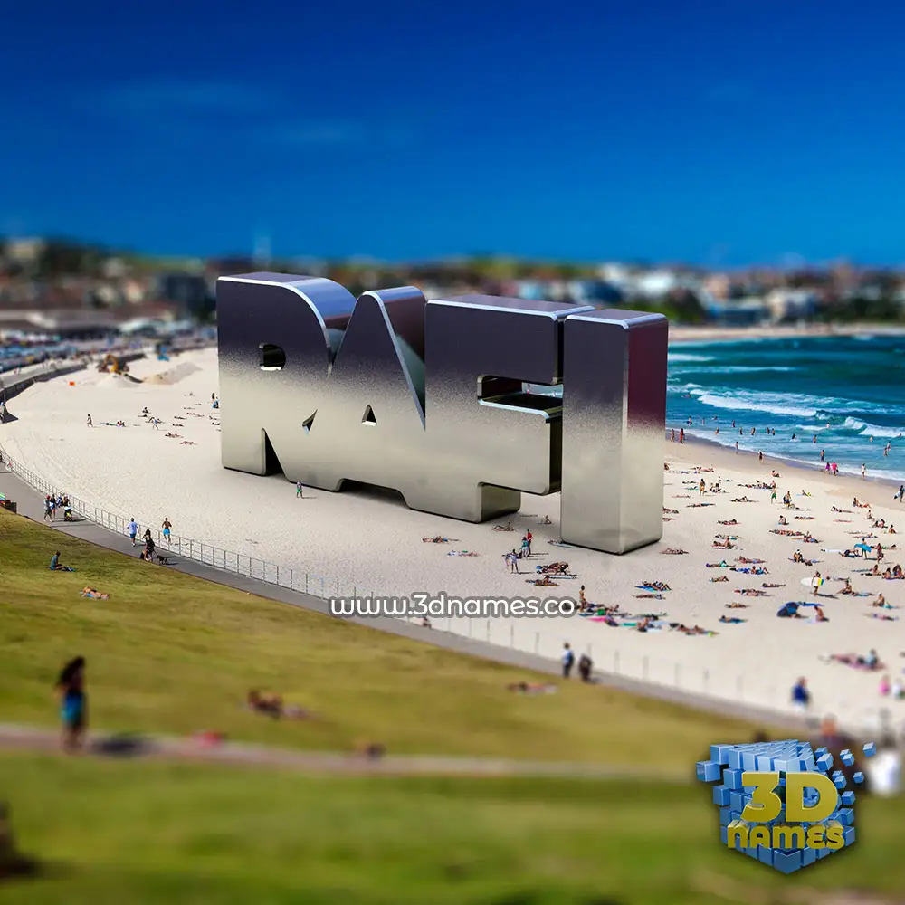 rafi in Bondi Beach style - 3D name wallpaper