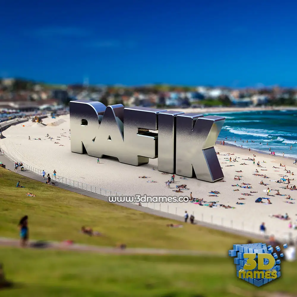 rafik in Bondi Beach style - 3D name wallpaper